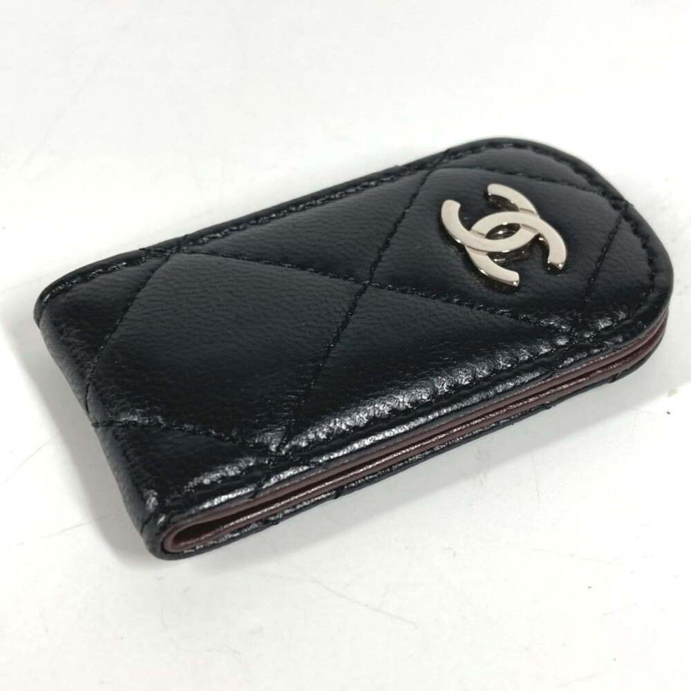 CHANEL Black Lambskin Leather Logo Wallet - Picture 4 of 10